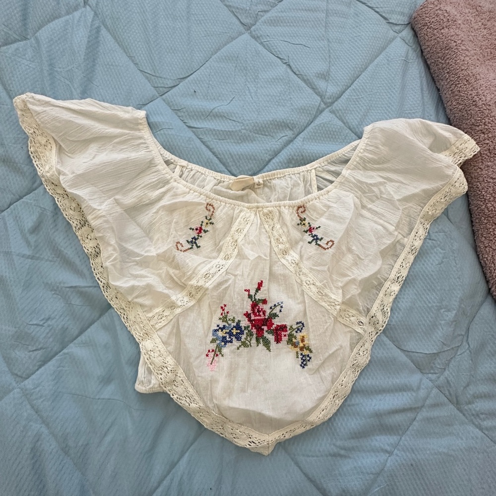 Lace Embroidered Cotton Wild Crow Top